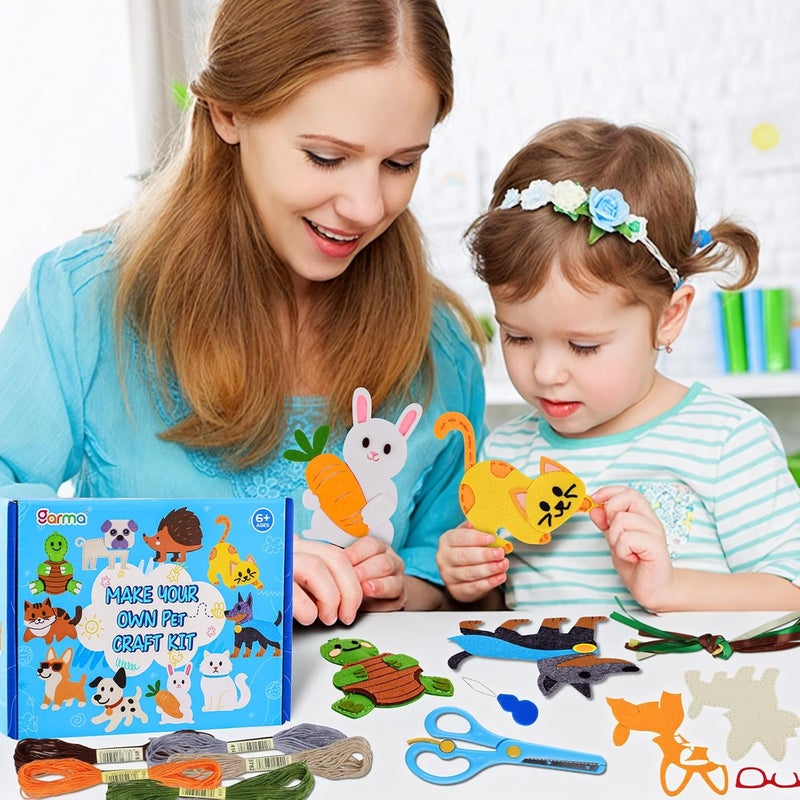 Garma Puppy Sewing Kit for Kids - 10 in 1 Pet Kids Sewing Crafts Kit for Beginners - Mini Sewing Kits for Kid 5-8 8-12 - Easy Sew Your Own Felt Animals DIY Craft Set for Boys & Girls Birthday - Image 5